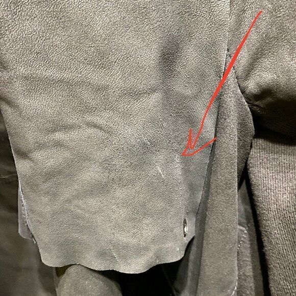 Like New Buttery Black Draped Neck Leather Bovaye Jacket - Picture 9 of 13